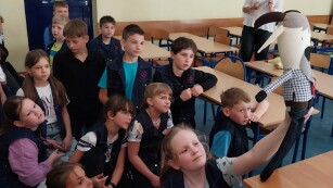 spotkanie online uczniów klasy 3b z rówieśnikami z sp26 w Łucku na Ukrainie